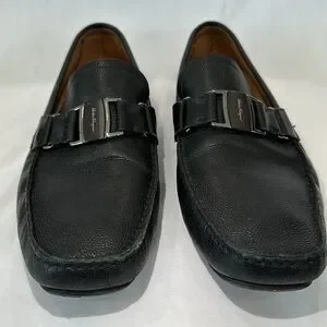 SALVATORE FERRAGAMO Sardegna Nero Pebble Calf Black Driving Loafers Men main image 4